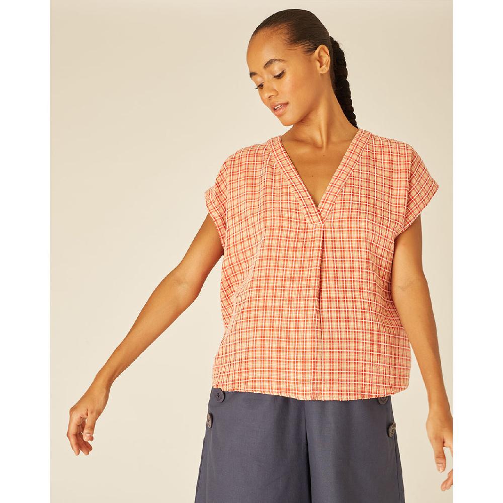 pepaloves SQUARES BLOUSE RED