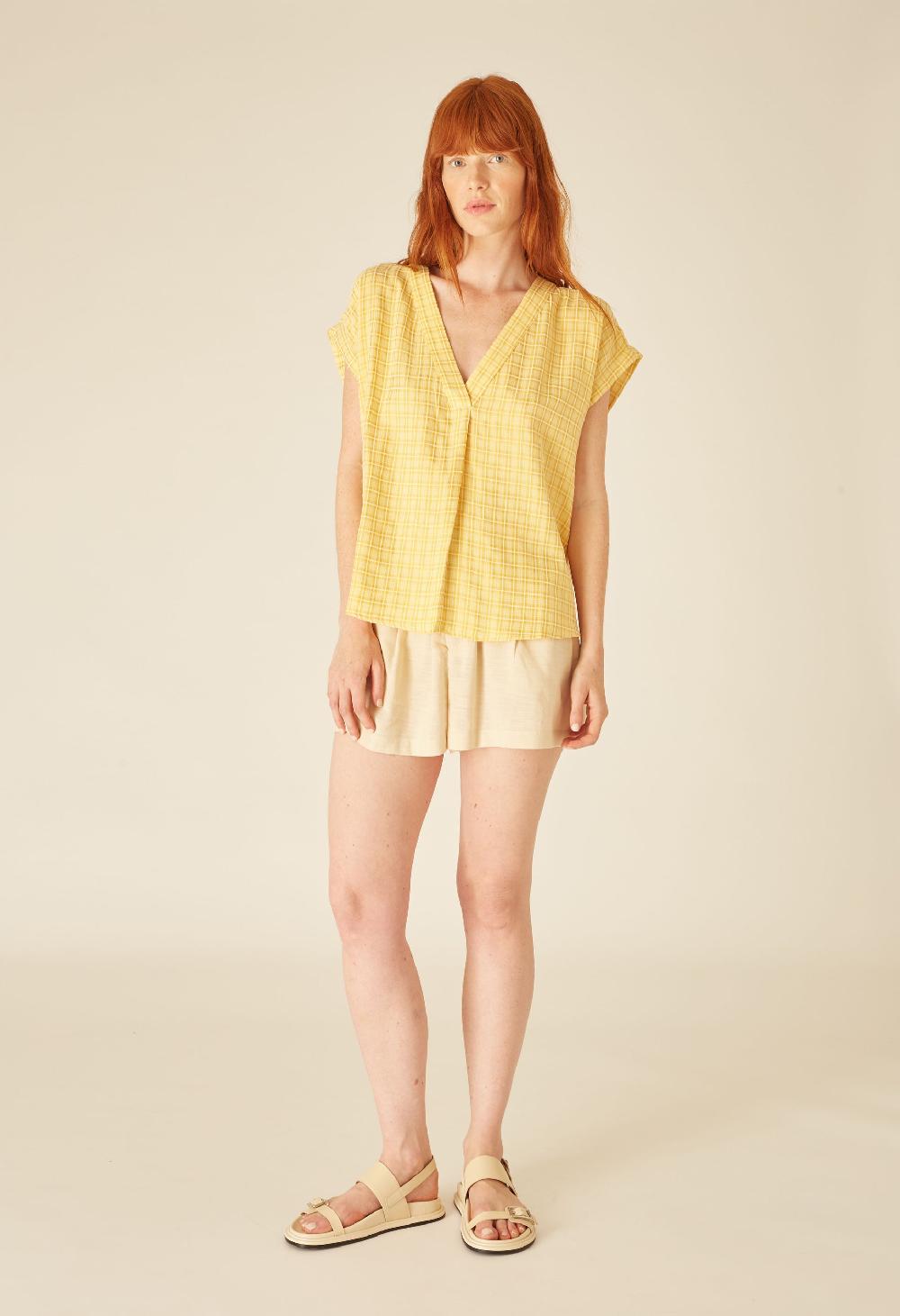 Pepaloves SQUARES BLOUSE YELLOW