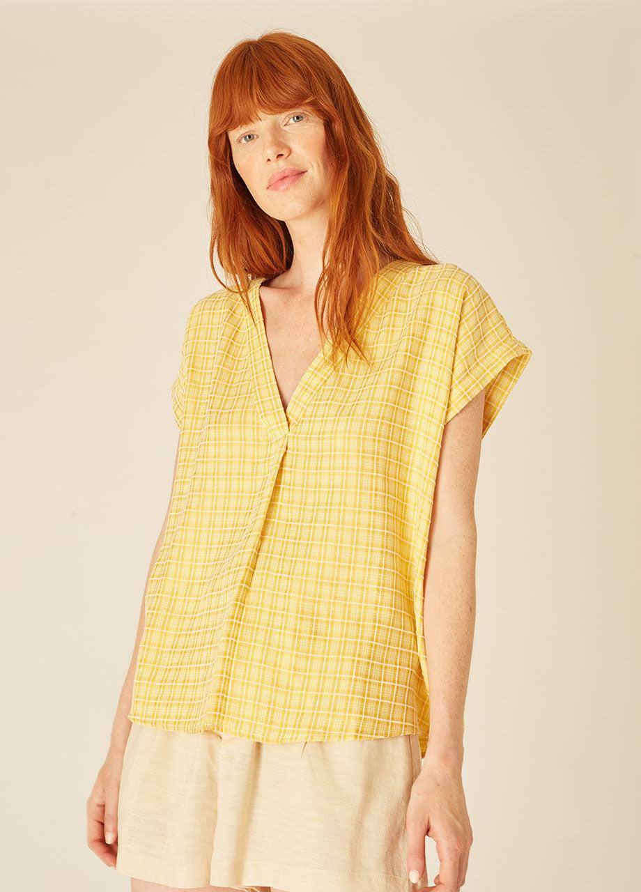 Pepaloves SQUARES BLOUSE YELLOW