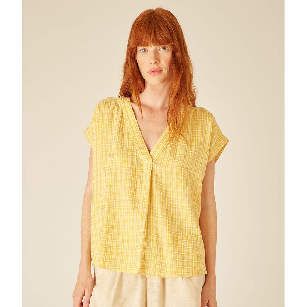 pepaloves SQUARES BLOUSE YELLOW