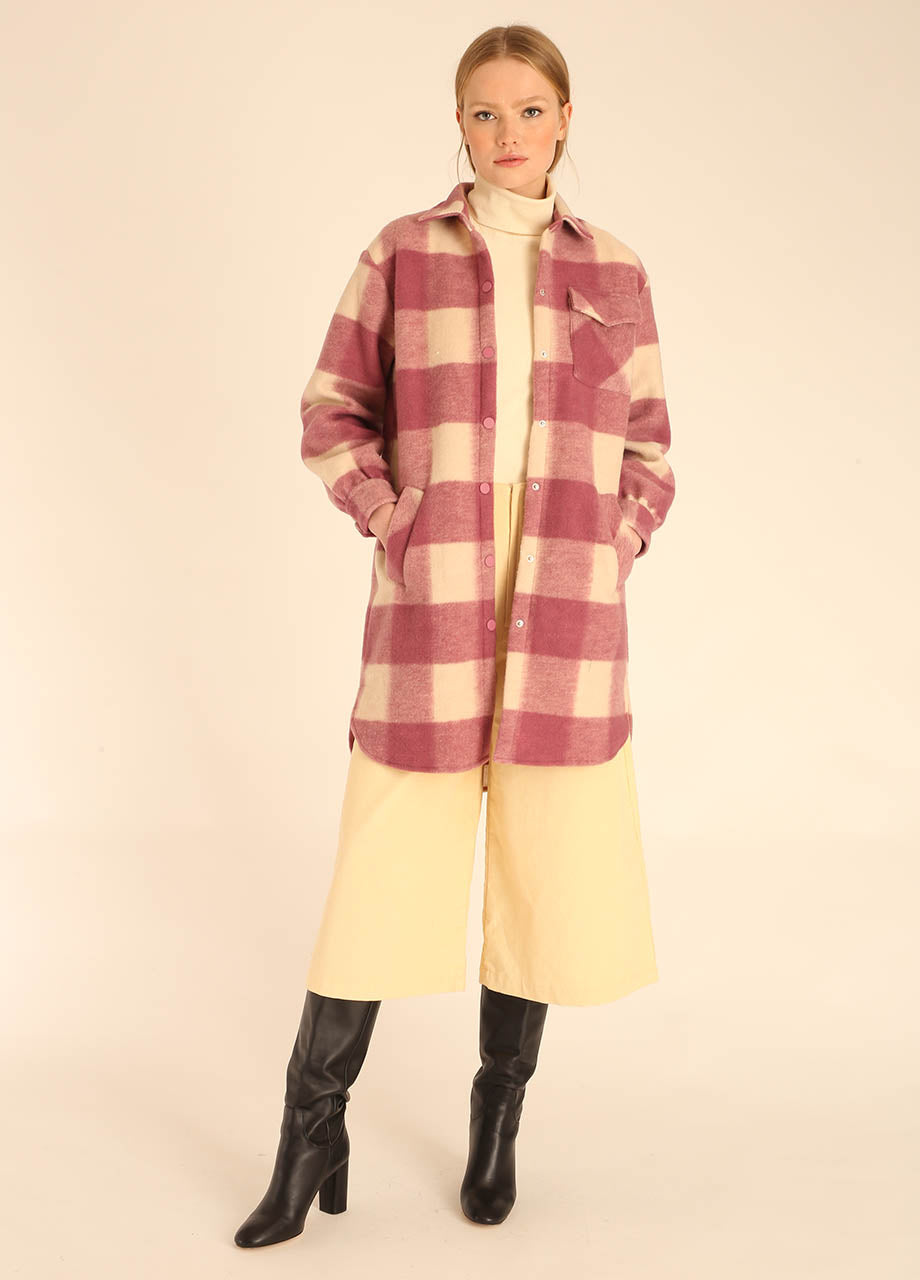 Pepaloves SQUARES OVERSHIRT ROSE