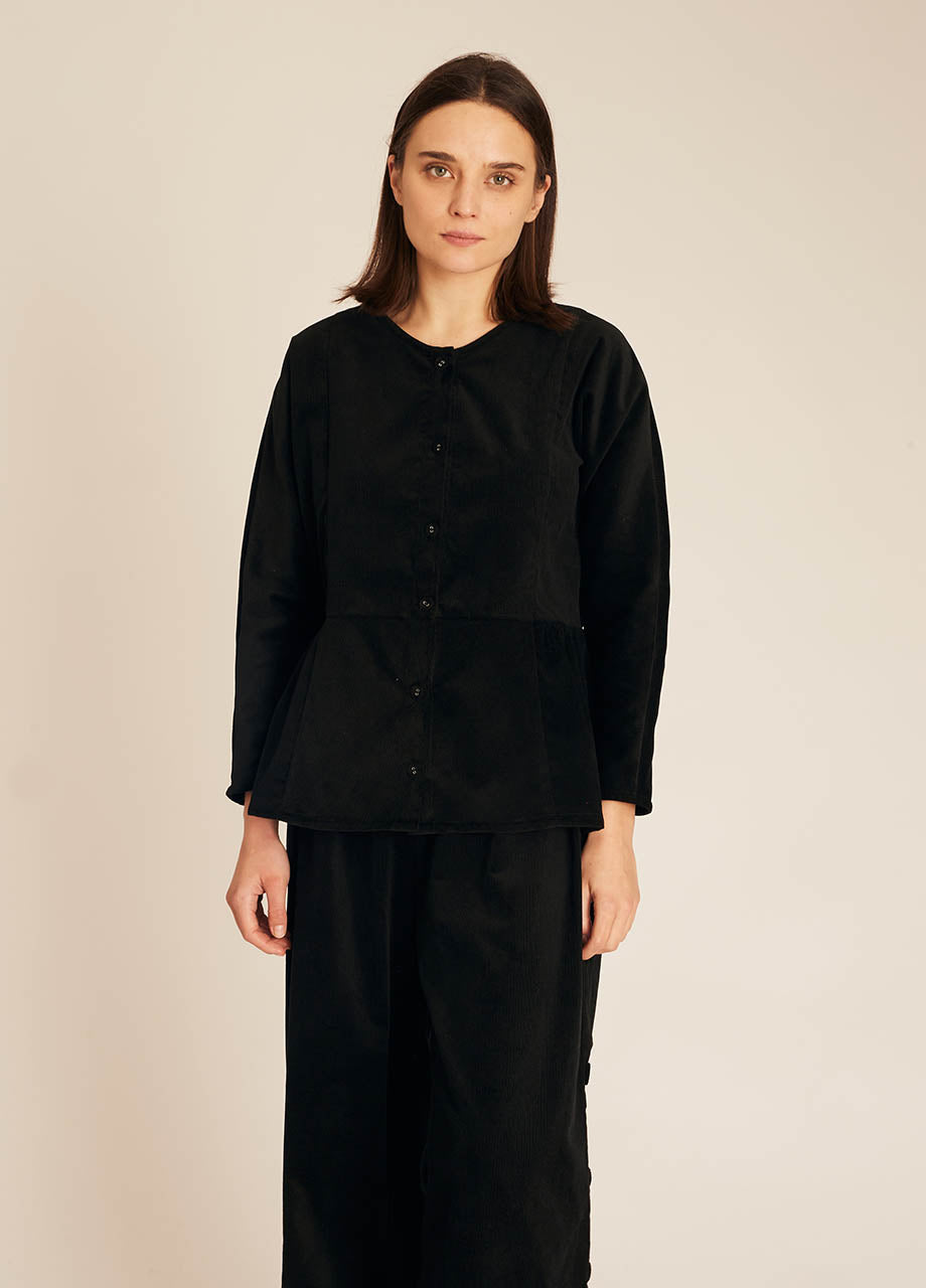 Pepaloves THIN CORDUROY SHIRT BLACK