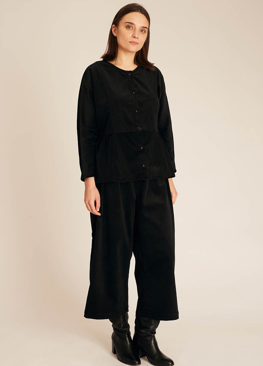 pepaloves THIN CORDUROY SHIRT BLACK