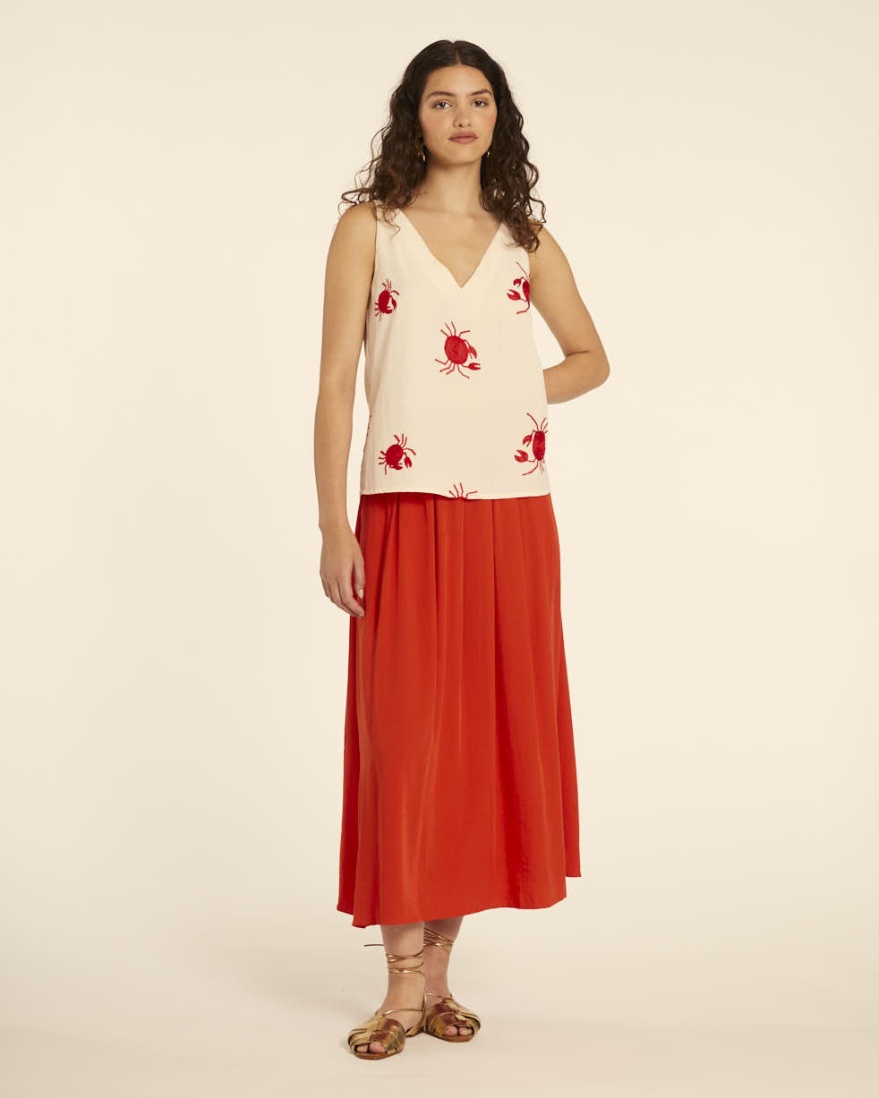 Pepaloves TOP BORDADO CANGREJOS CREMA