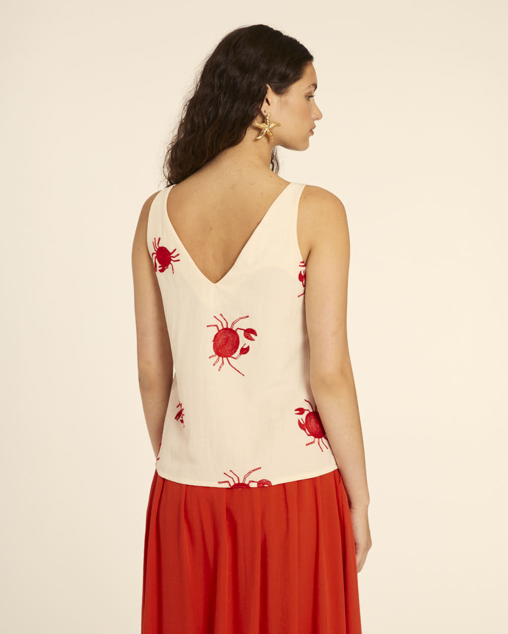 Pepaloves TOP BORDADO CANGREJOS CREMA