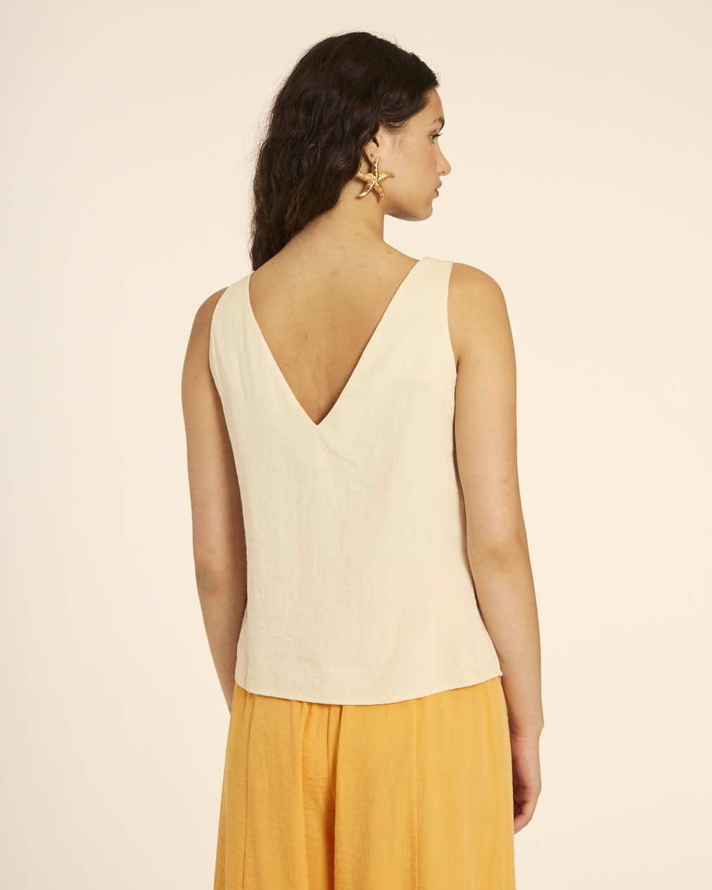 Pepaloves TOP BOTONES ESTRELLA CREMA