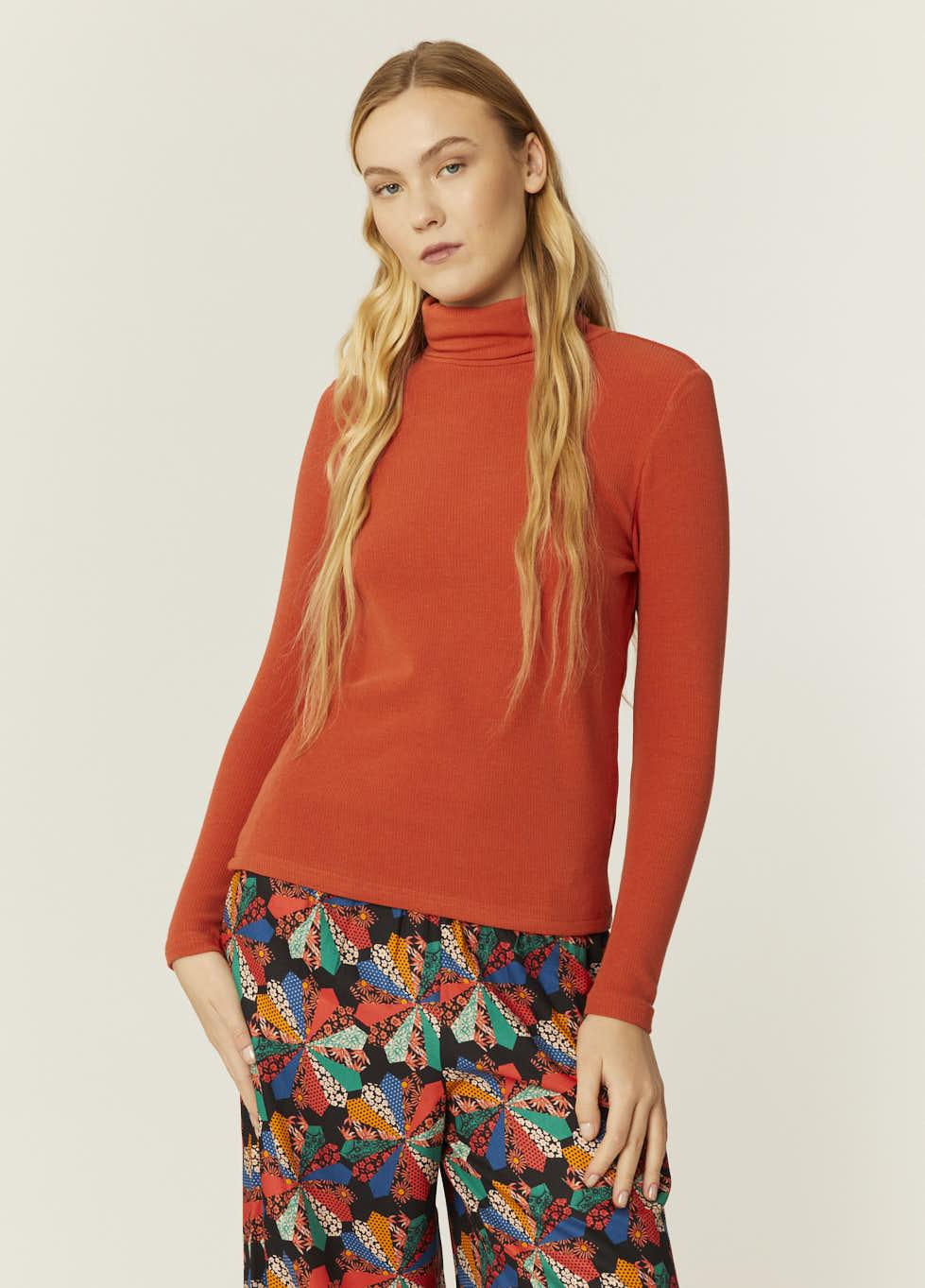 Pepaloves TOP CANALE CUELLO ALTO NARANJA