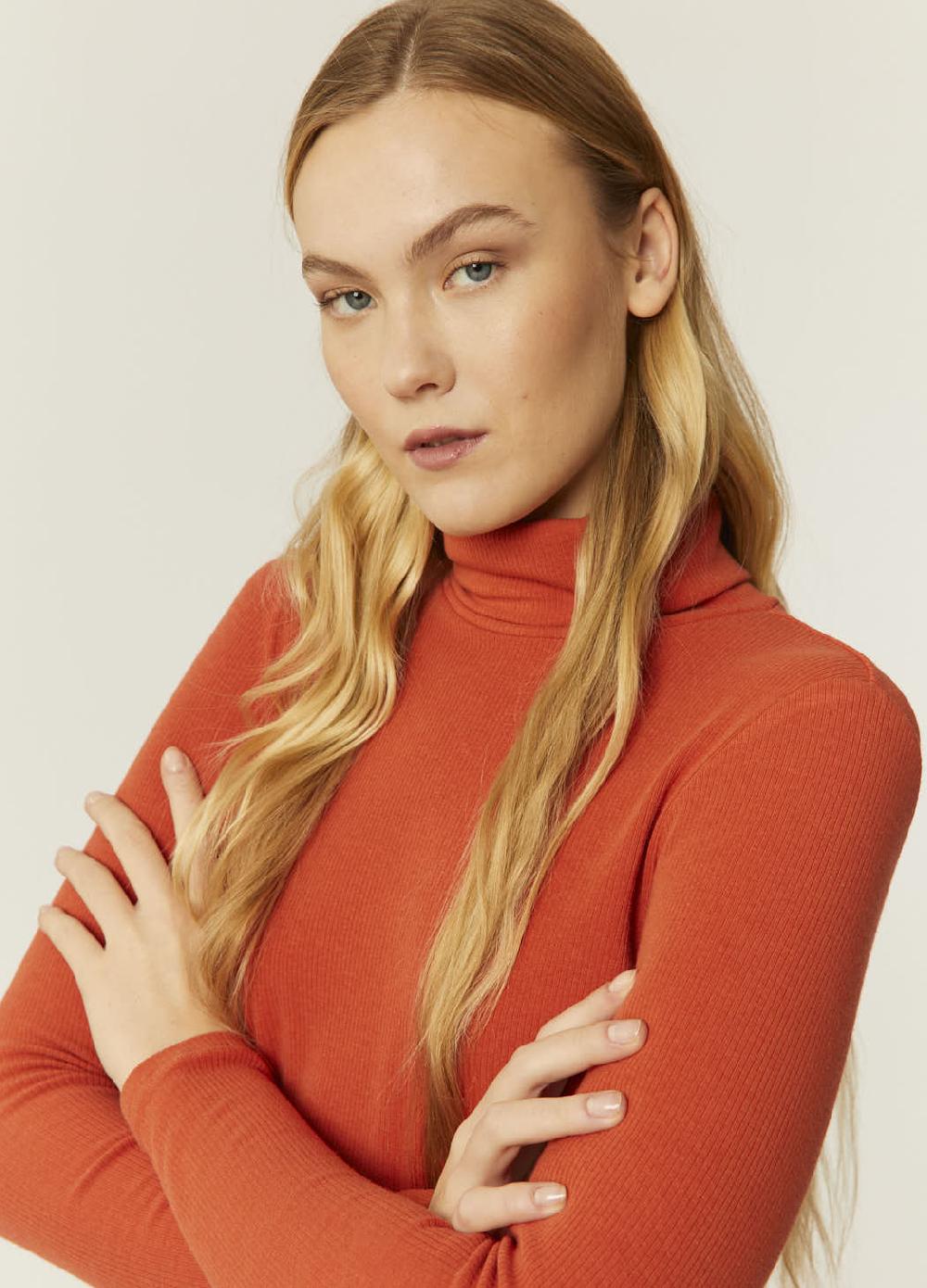 Pepaloves TOP CANALE CUELLO ALTO NARANJA