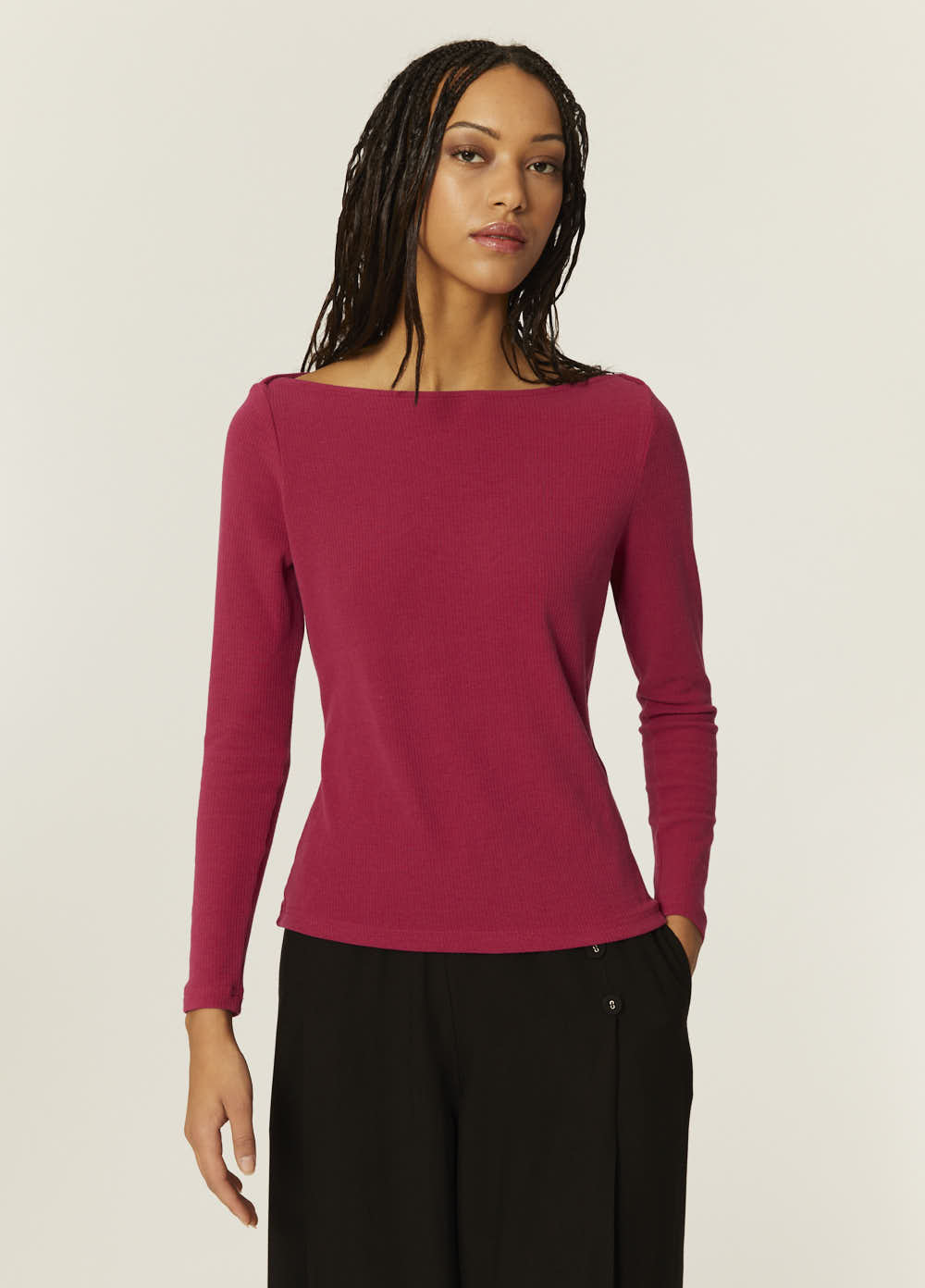 Pepaloves TOP CANALE CUELLO BARCA CEREZA