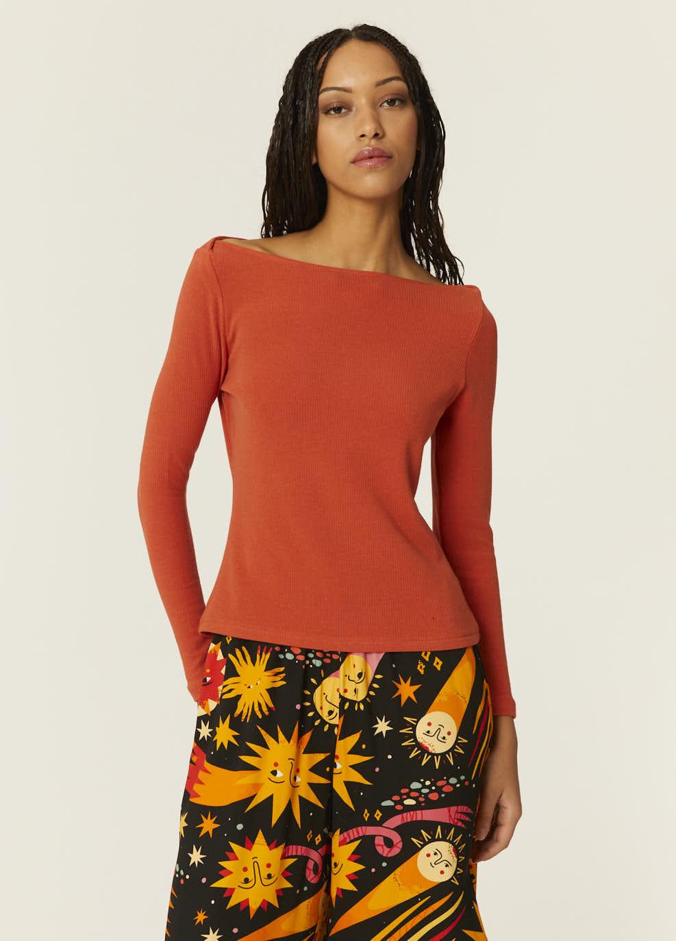 Pepaloves TOP CANALE CUELLO BARCA NARANJA