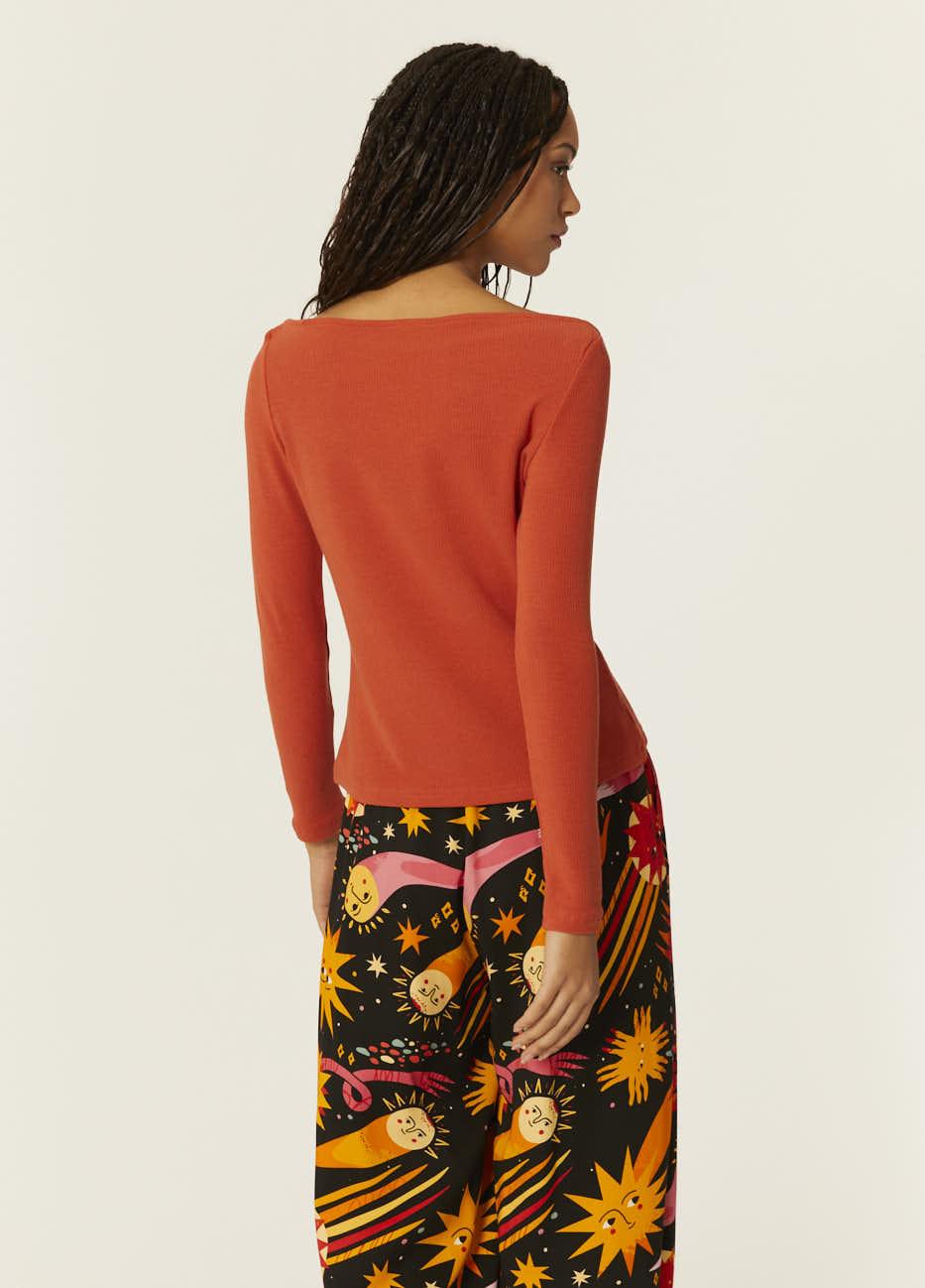 Pepaloves TOP CANALE CUELLO BARCA NARANJA