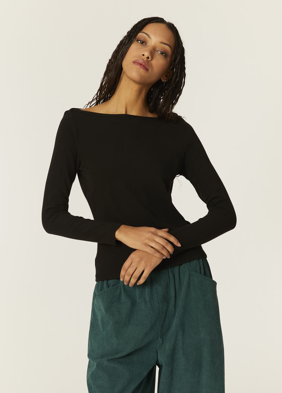 Pepaloves TOP CANALE CUELLO BARCA NEGRA