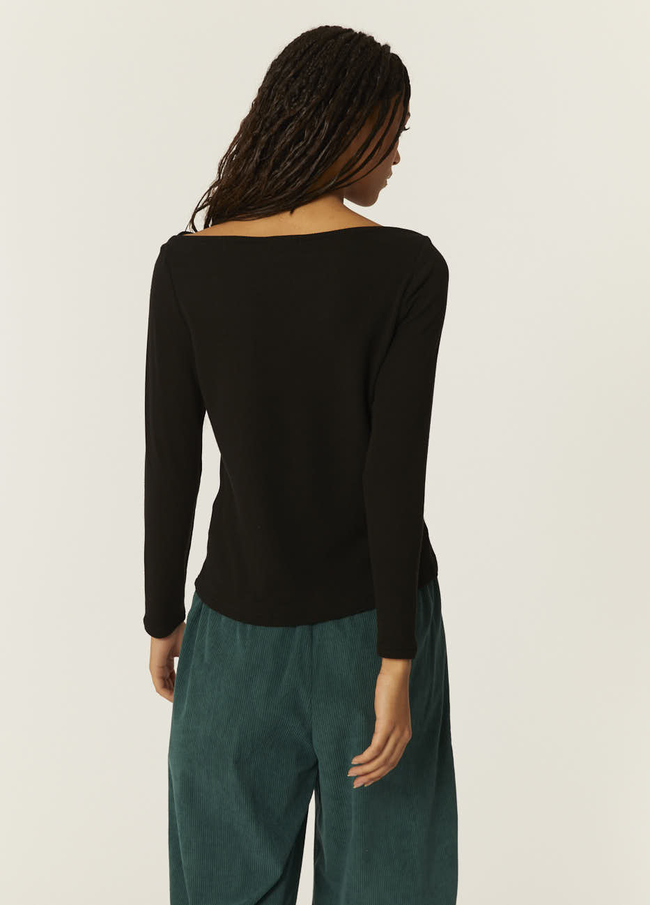 Pepaloves TOP CANALE CUELLO BARCA NEGRA