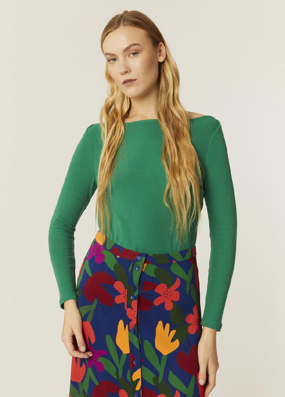 Pepaloves TOP CANALE CUELLO BARCA VERDE