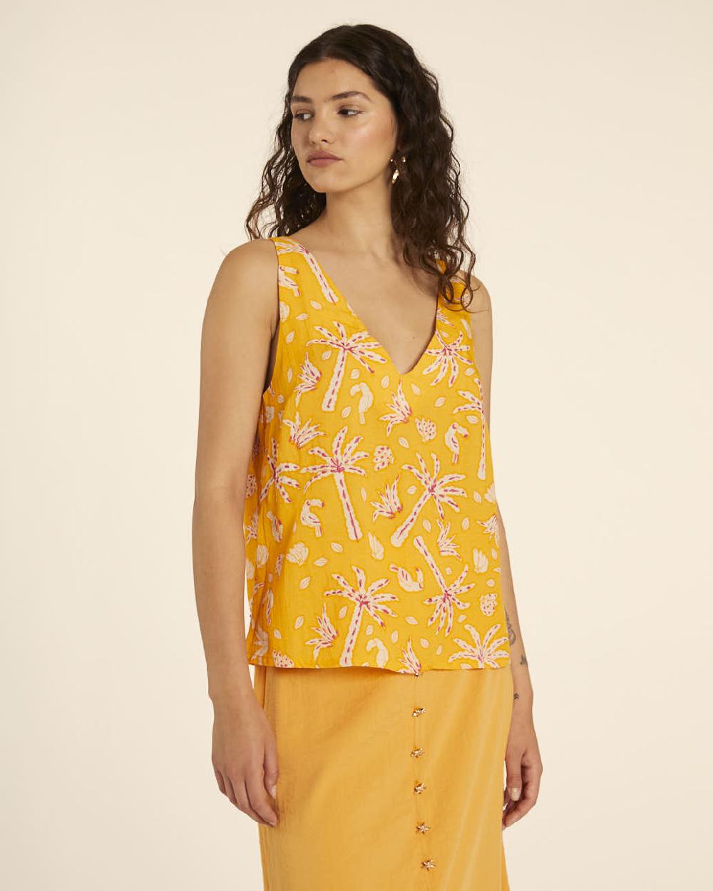 pepaloves TOP CON BORDADO DE PALMERAS