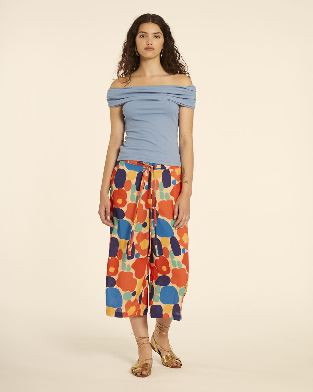 Pepaloves TOP CUELLO BARDOT AZUL