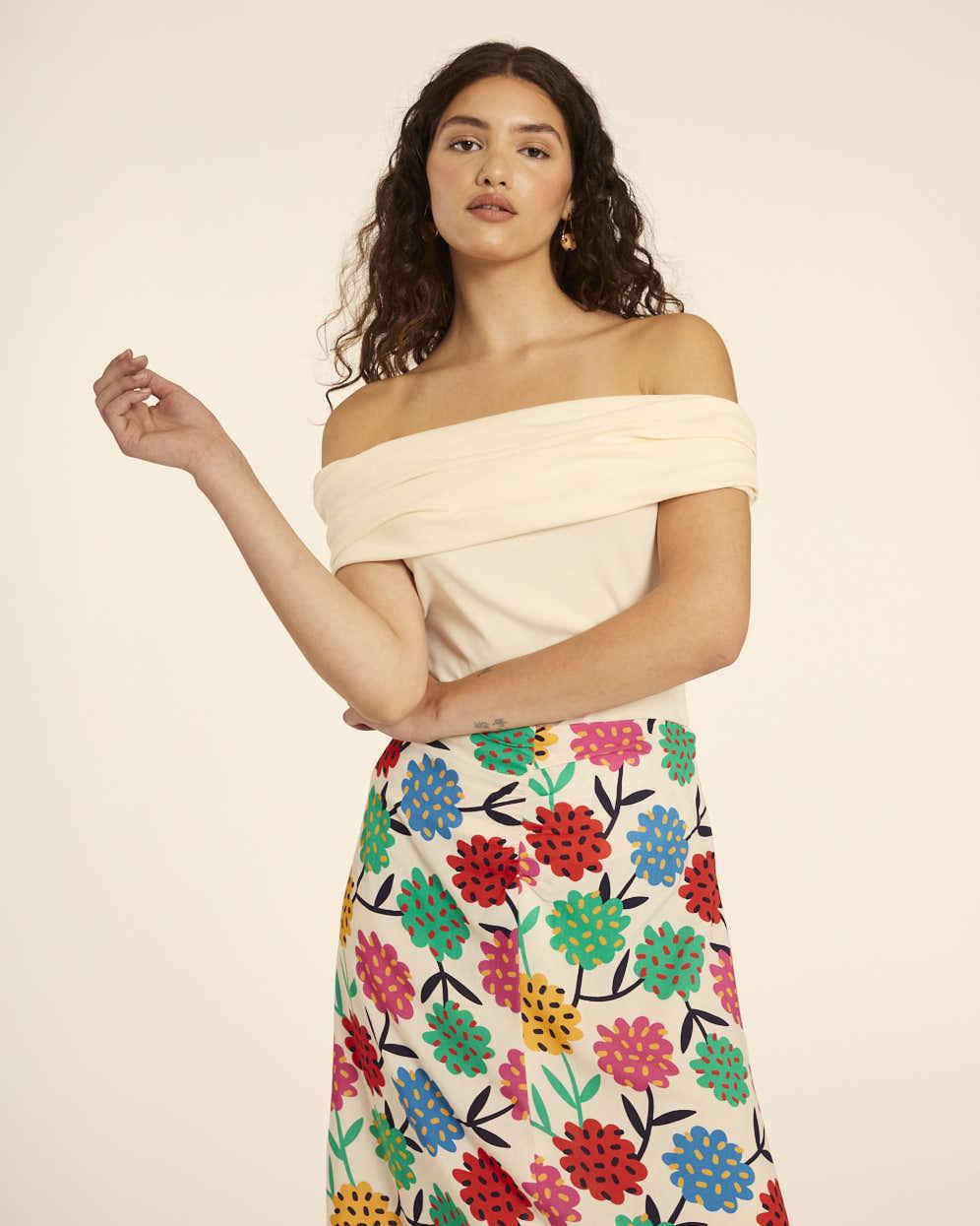 pepaloves TOP CUELLO BARDOT CREMA