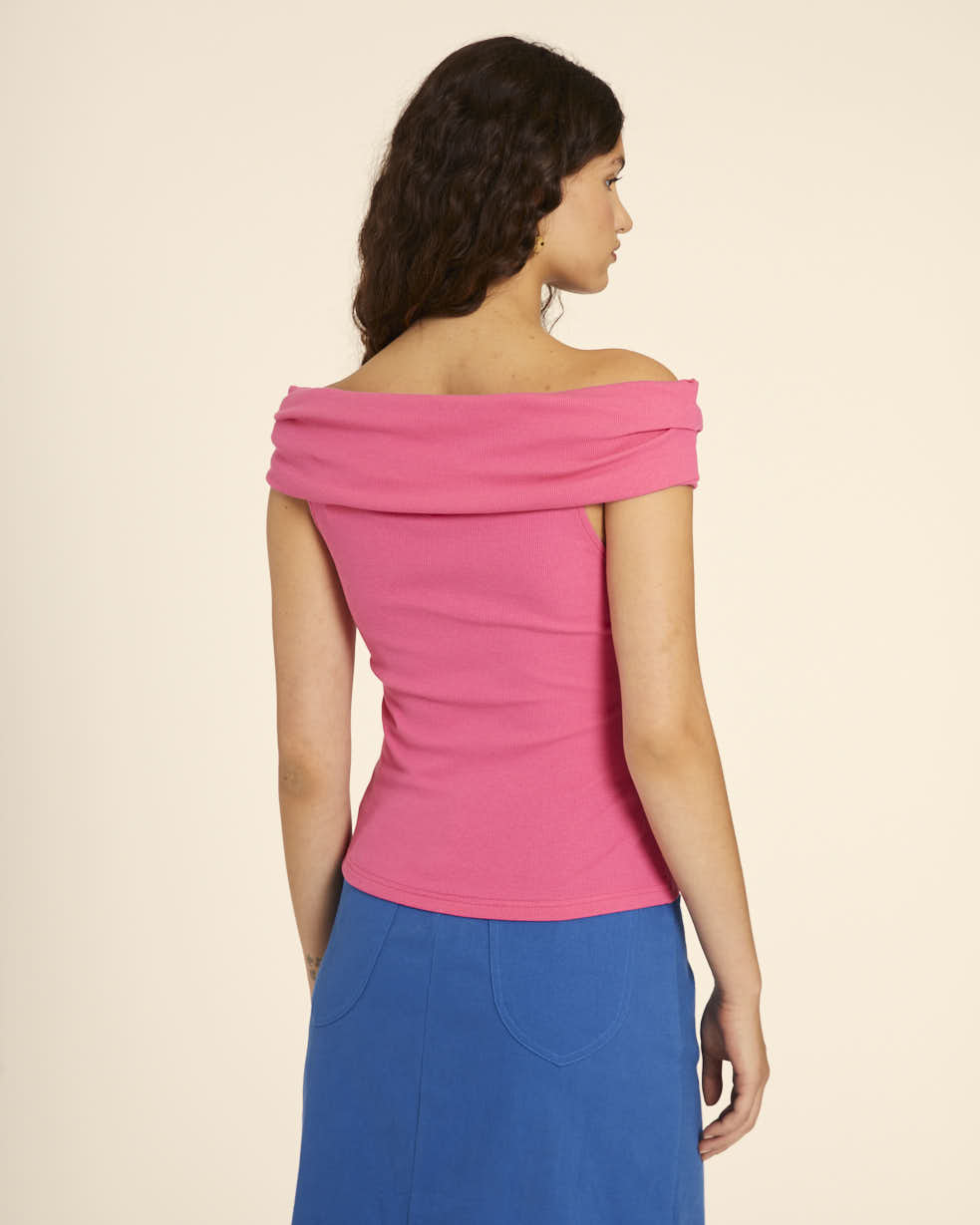 pepaloves TOP CUELLO BARDOT PINK
