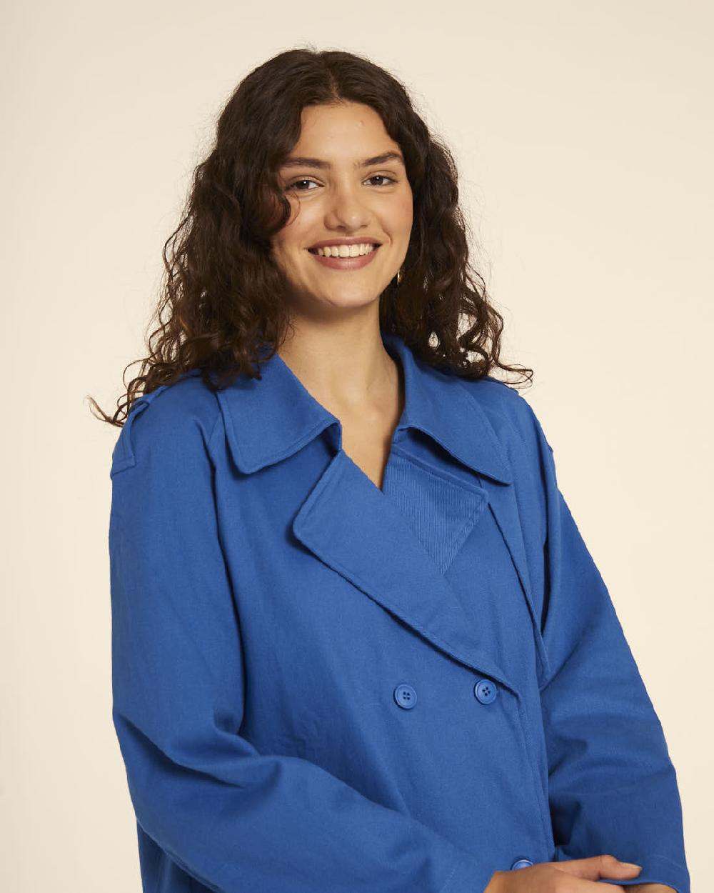 Pepaloves TRENCH CORTO CANVAS AZUL