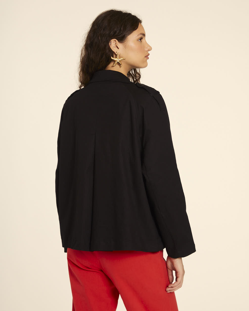 Pepaloves TRENCH CORTO CANVAS NEGRO