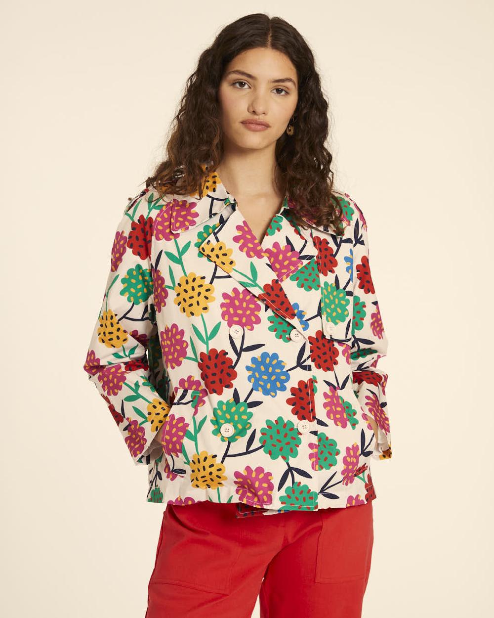 pepaloves TRENCH CORTO FLORES