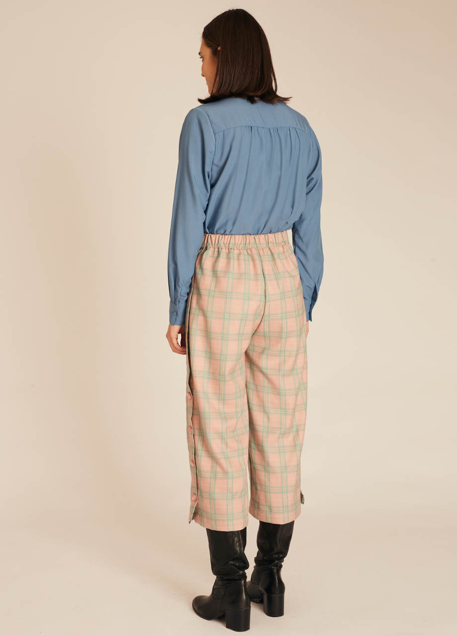 Pepaloves VNECK SILKY SHIRT BLUE