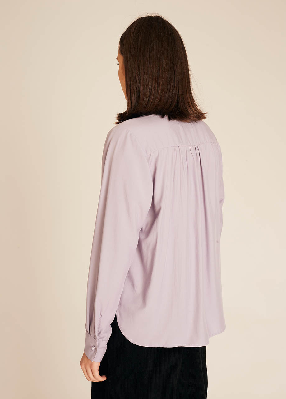 Pepaloves VNECK SILKY SHIRT LILAC