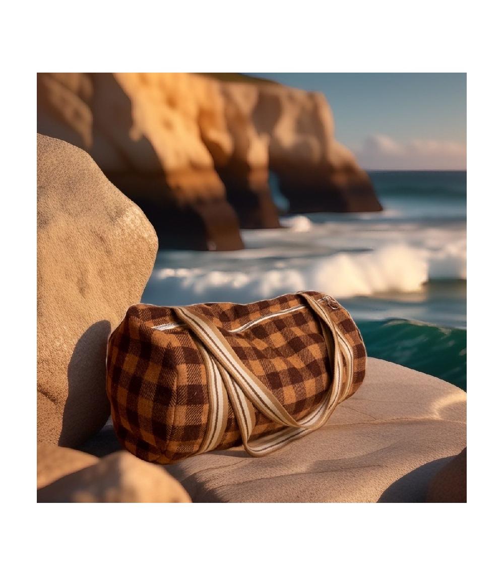 Perpetummobile Bolsa De Deporte Cuadros Vichy Marrón