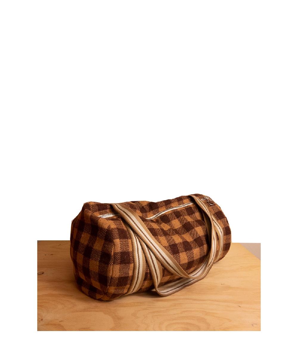 perpetummobile Bolsa de deporte cuadros vichy marrón