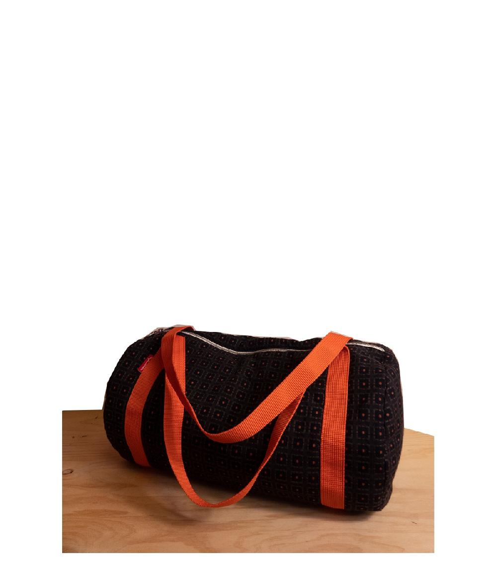 Perpetummobile Bolsa De Deporte Marrón Con Greca Naranja