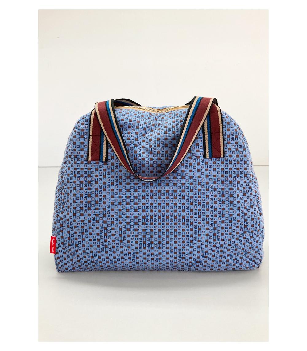 perpetummobile Bolsa de viaje de jacquard geométrico azul