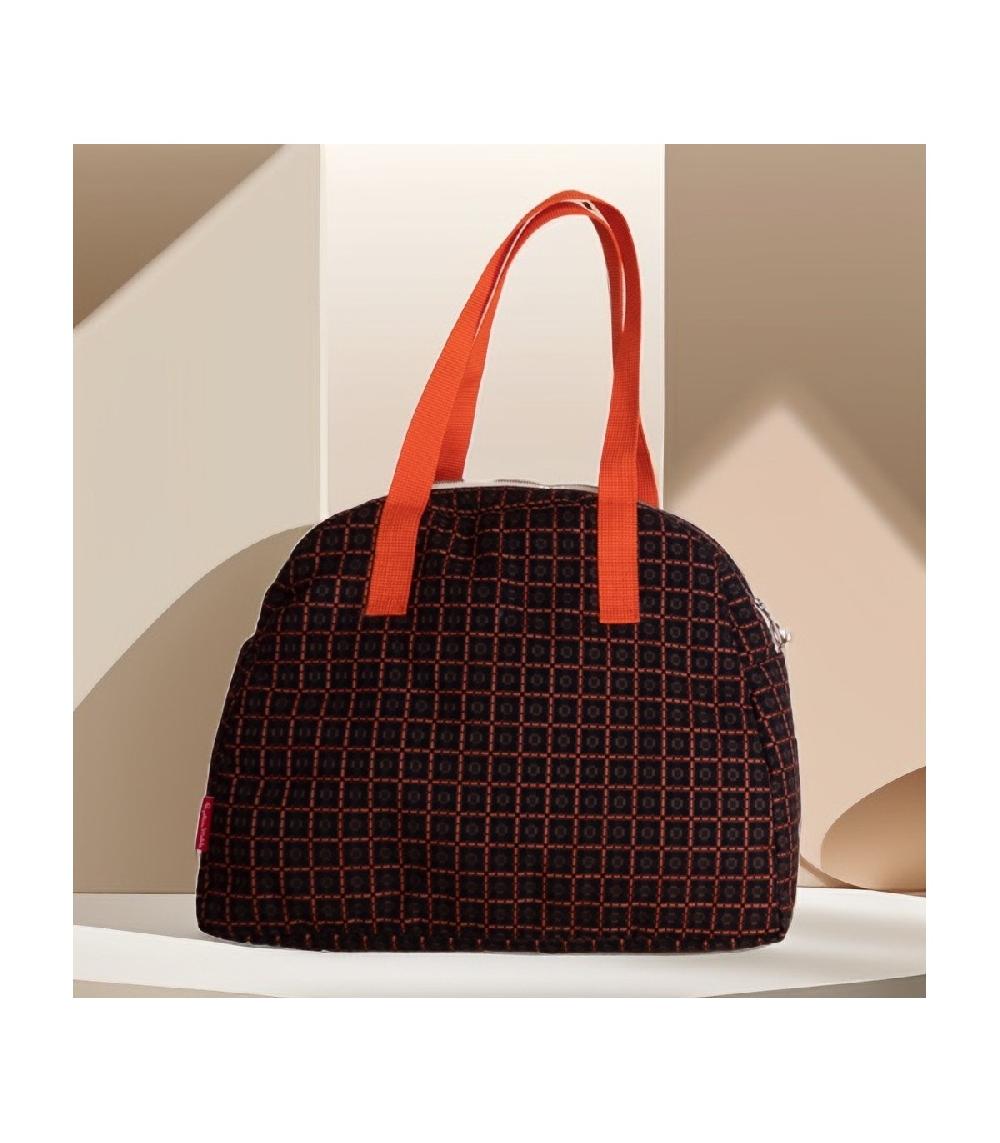 Perpetummobile Bolsa De Viaje De Jacquard Geométrico Marrón Y Naranja