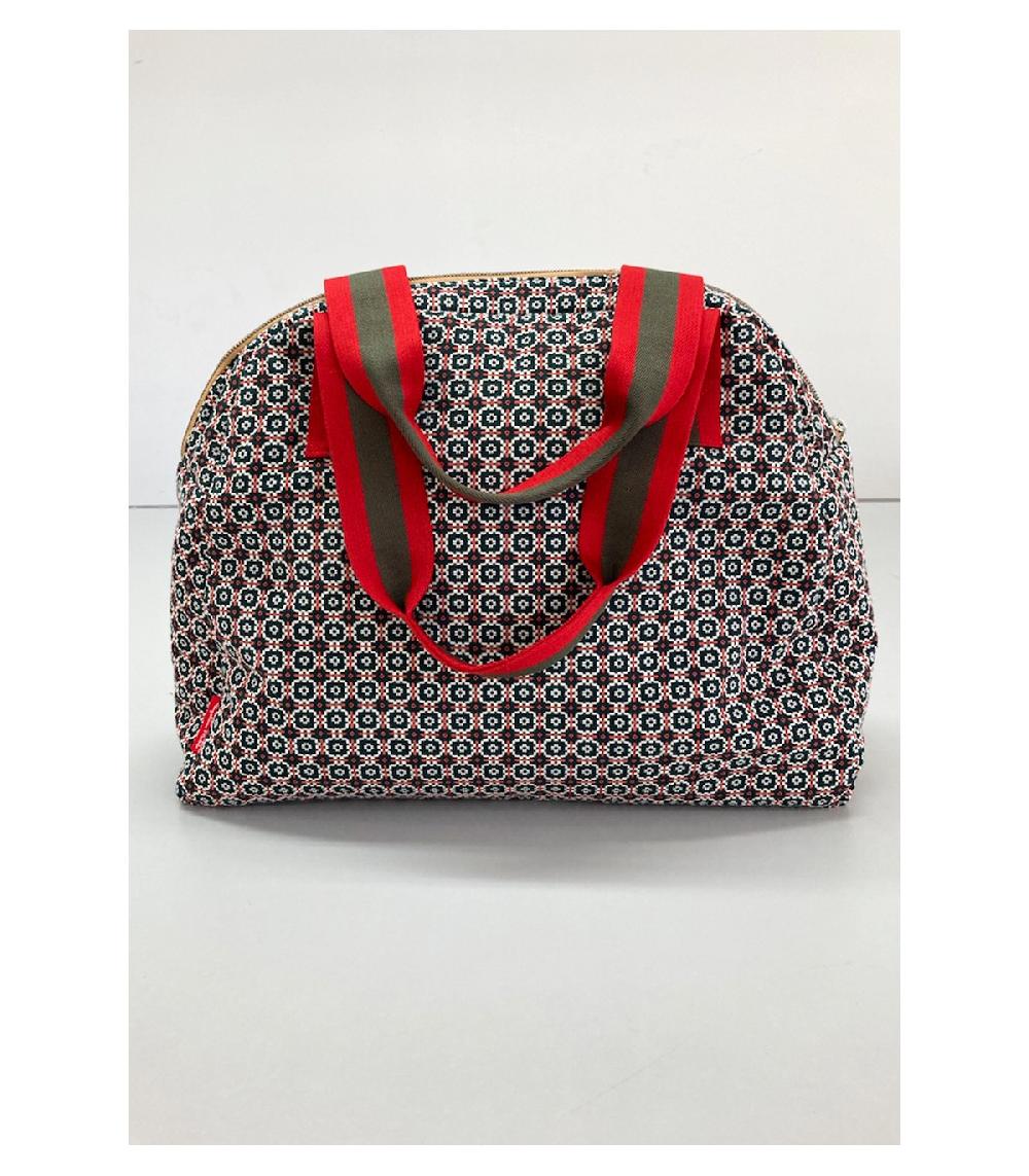 perpetummobile Bolsa de viaje de jacquard geométrico verde