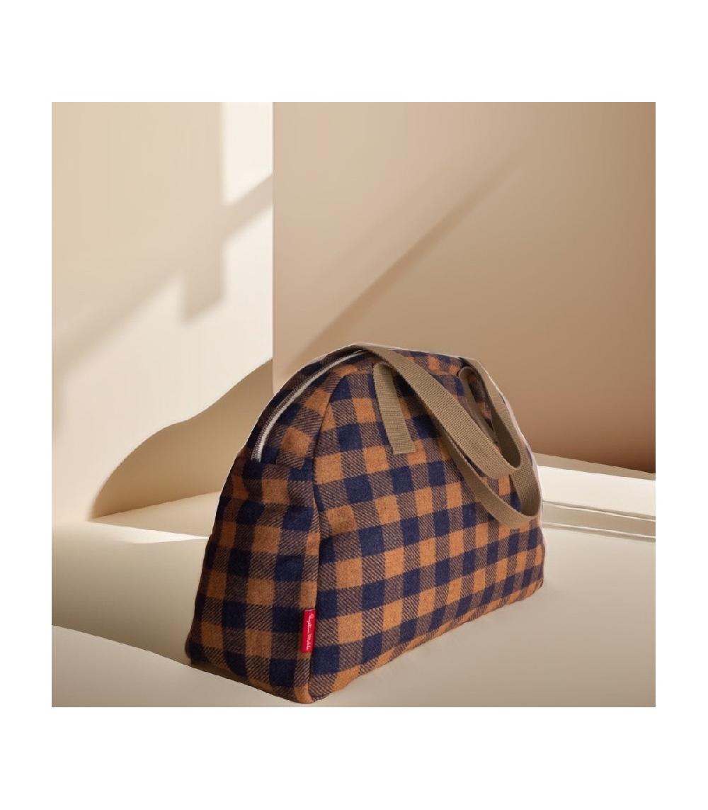 Perpetummobile Bolsa Viaje De Paño De Cuadros Vichy Azul