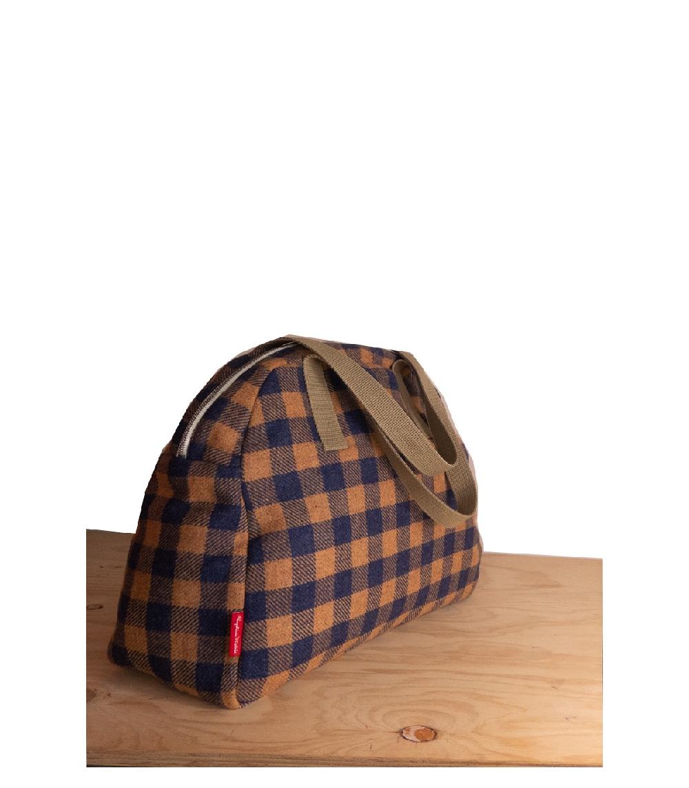 perpetummobile Bolsa viaje de paño de cuadros vichy azul