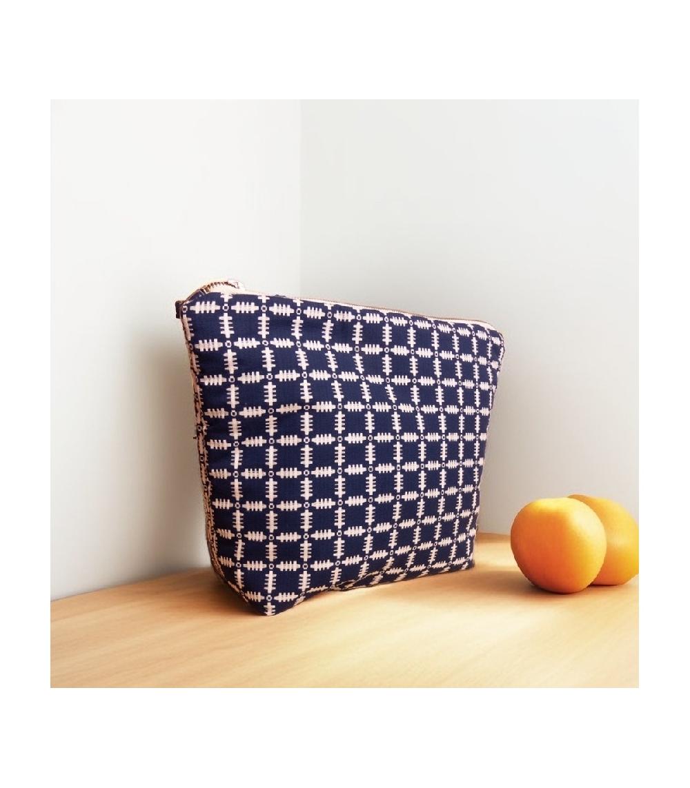 perpetummobile Bolso de mano y neceser en jacquard azul