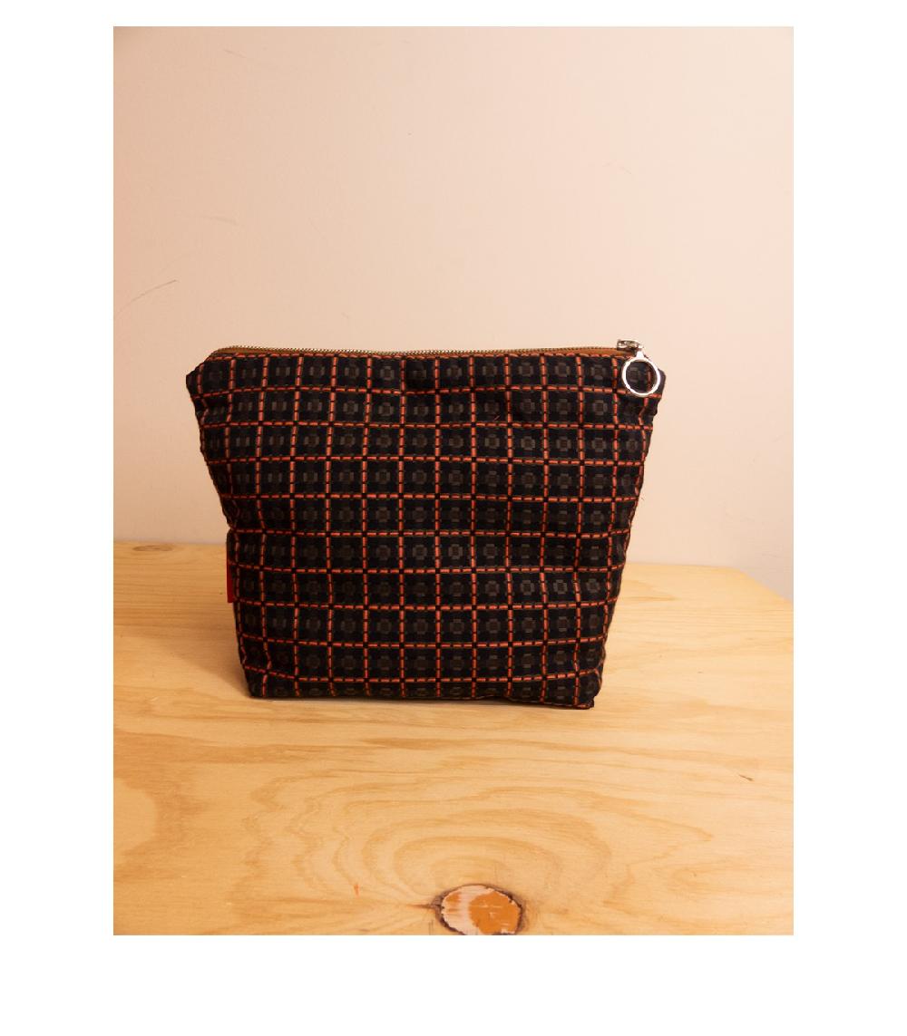 Perpetummobile Bolso De Mano Y Neceser En Jacquard Marrón Y Naranja