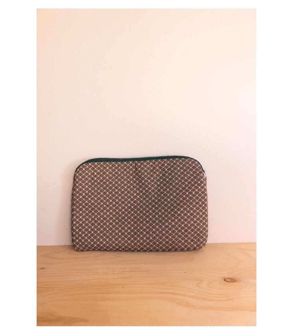 Perpetummobile Cartera Y Funda De Ordenador Jacquard Verde Sage