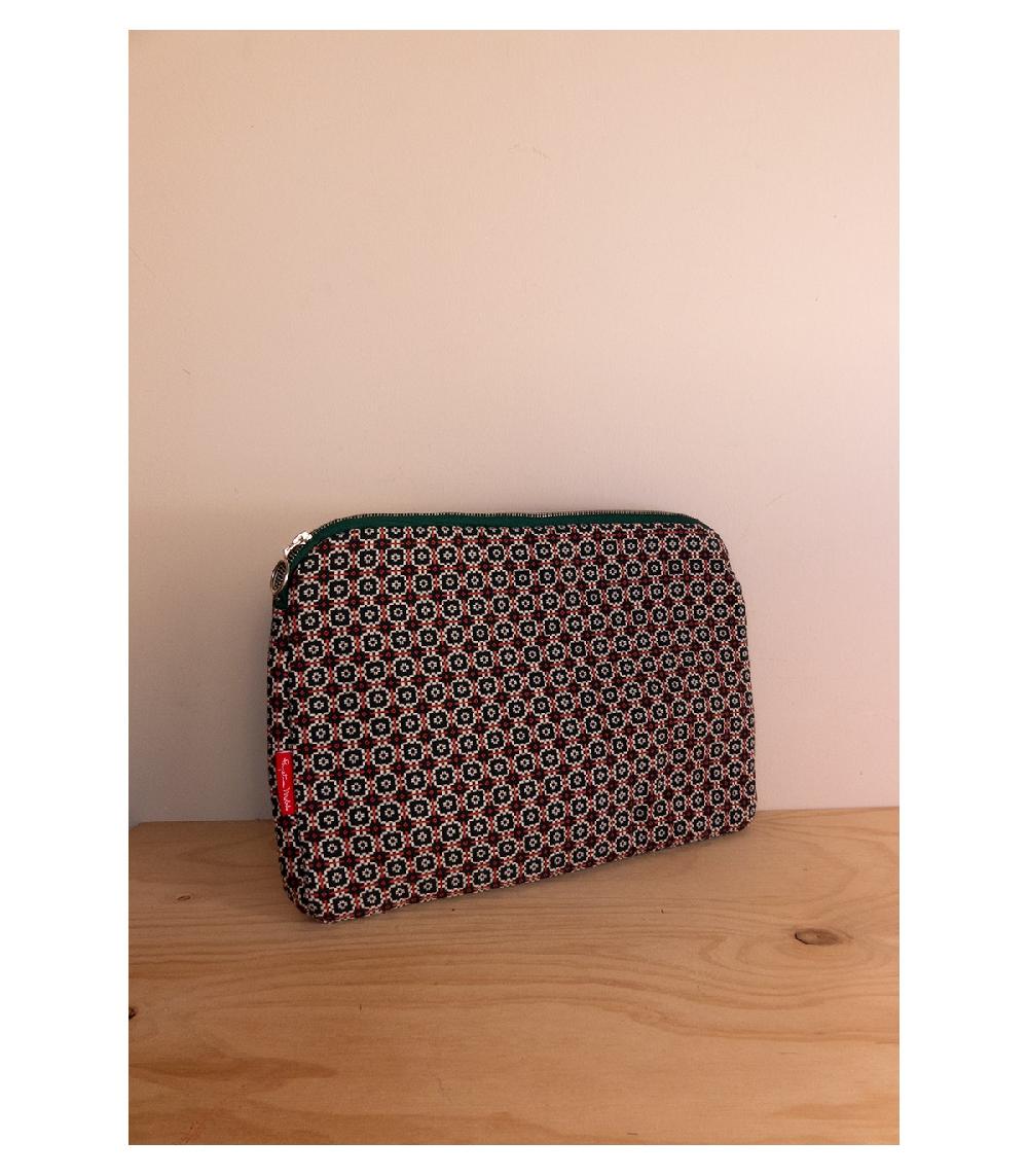 Perpetummobile Cartera Y Funda De Ordenador Jacquard Verde Y Naranja