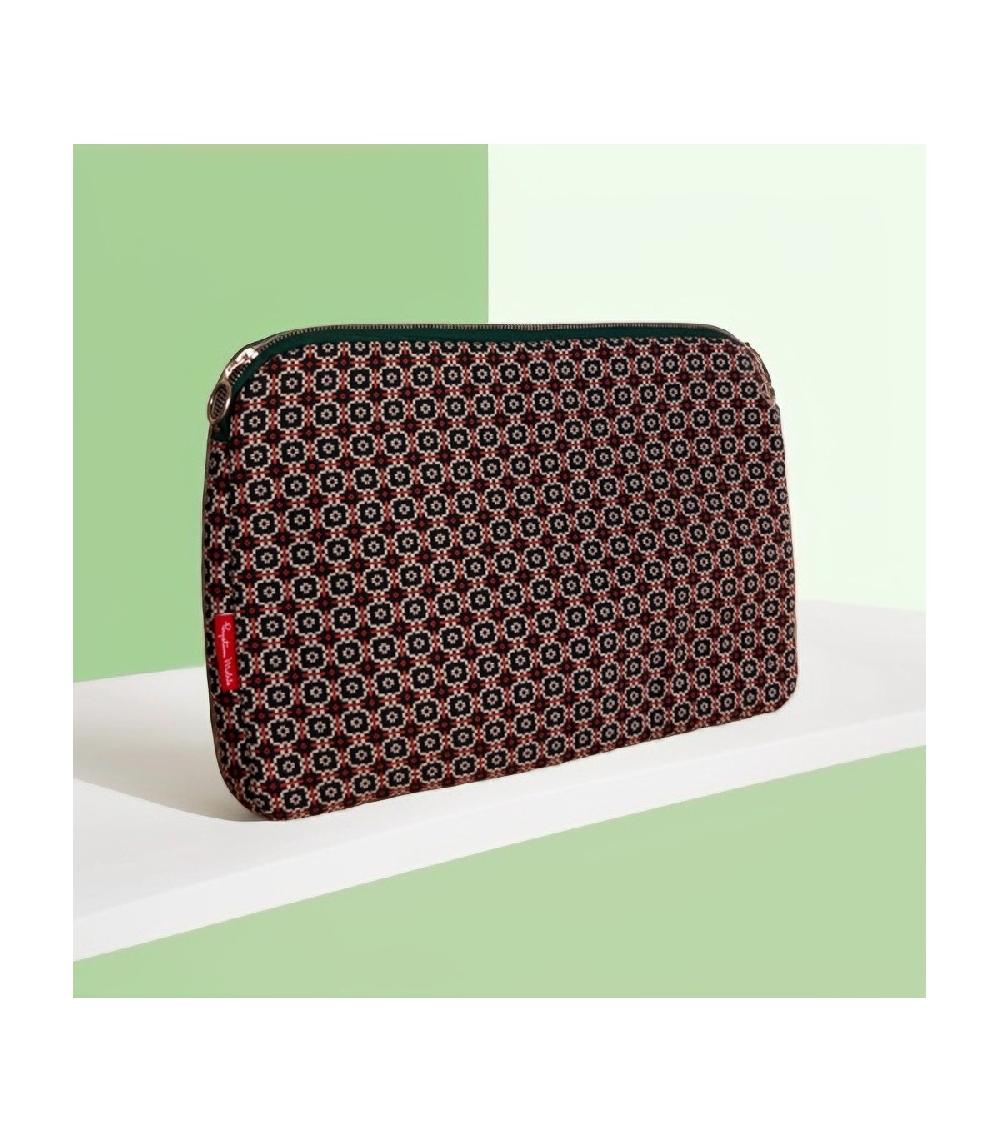 Perpetummobile Cartera Y Funda De Ordenador Jacquard Verde Y Naranja