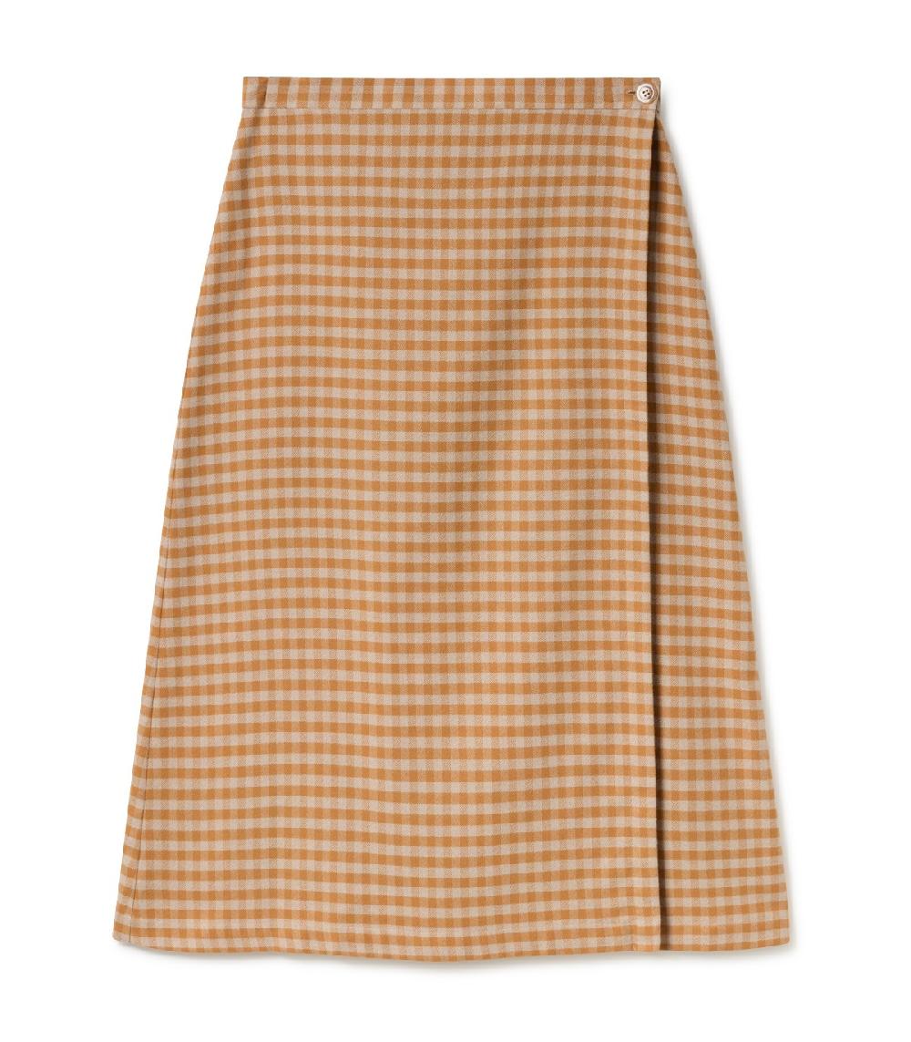 perpetummobile Falda pareo cuadros de Vichy mostaza