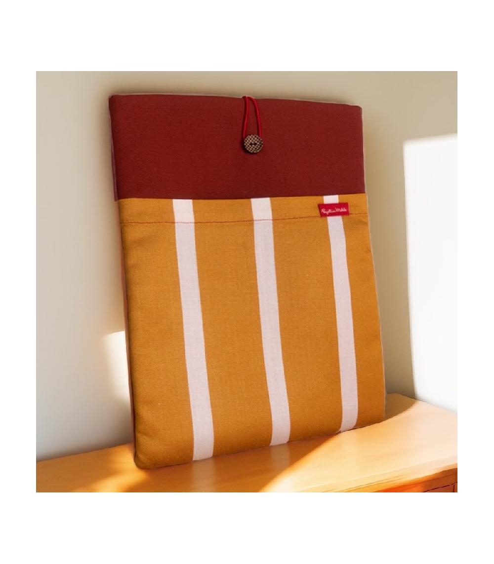 Perpetummobile Funda De Ordenador Tipo Sobre Rayas Mostaza