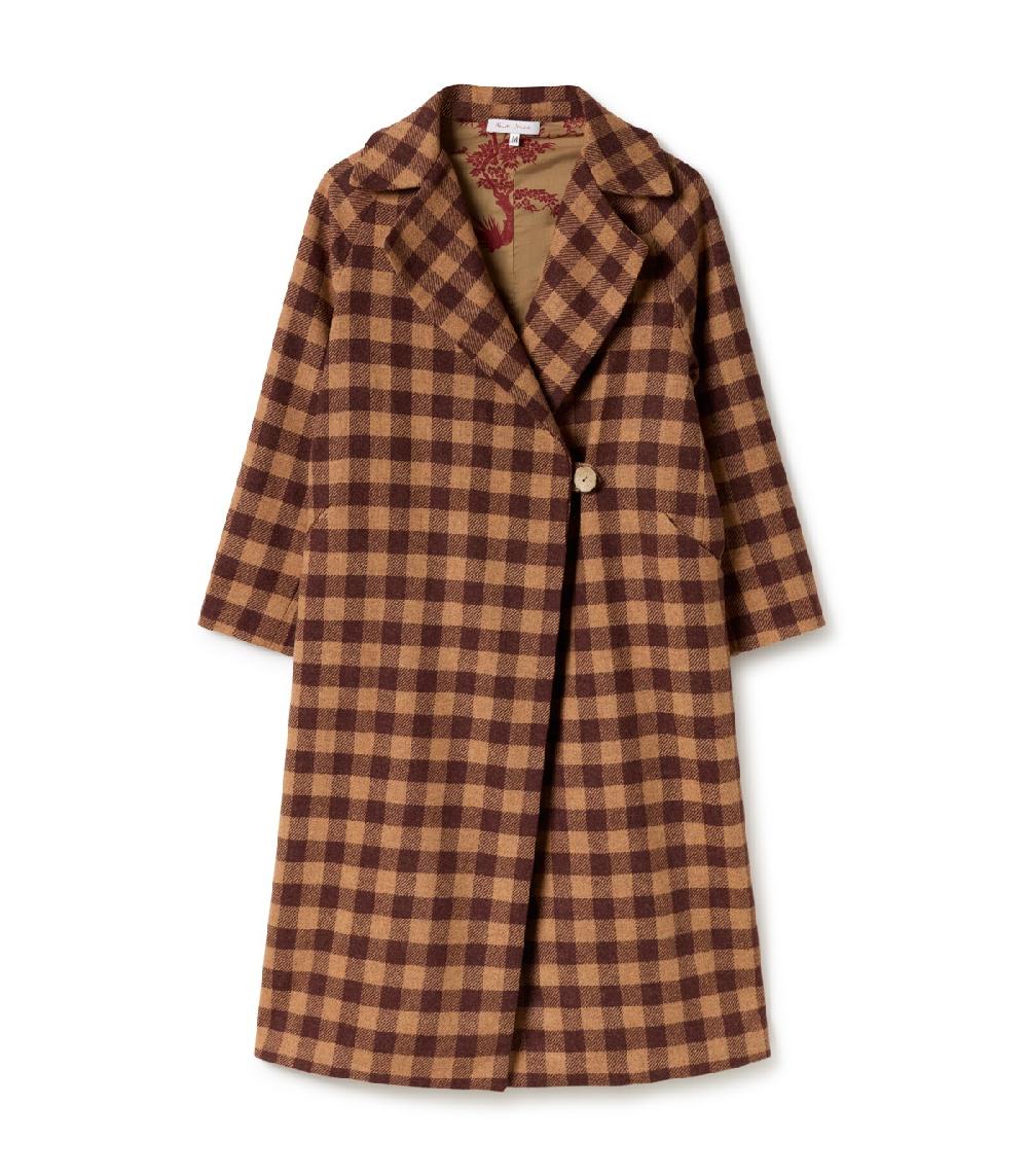 Perpetummobile Abrigo Miu Cuadros Vichy Marrón