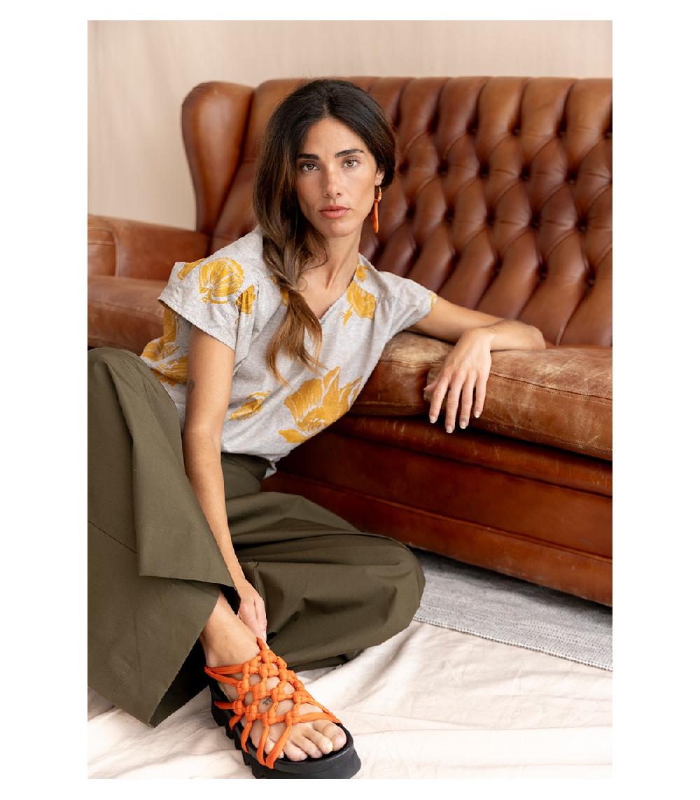 Perpetummobile Blusa Libanesa Flor Amarilla