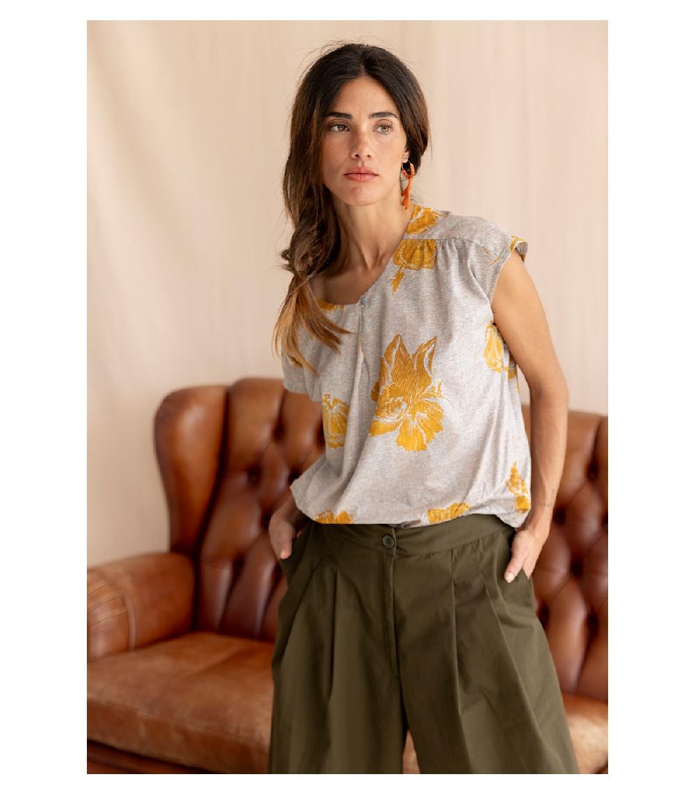 perpetummobile Blusa libanesa flor amarilla