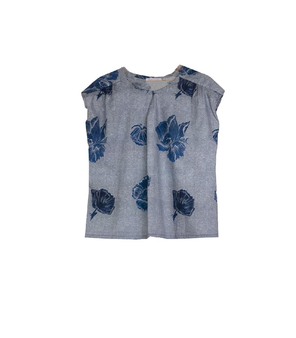 Perpetummobile Blusa Libanesa Flor Azul
