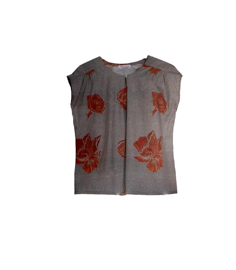 Perpetummobile Blusa Libanesa Flor Naranja