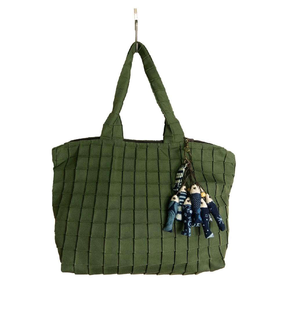 perpetummobile Bolsa capazo verde plisada