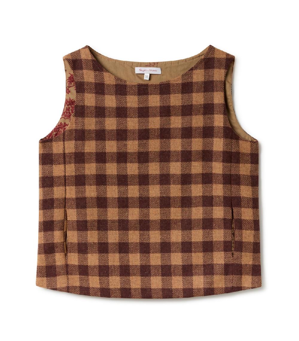 Perpetummobile Chaleco Teo Cuadro Vichy Marrón