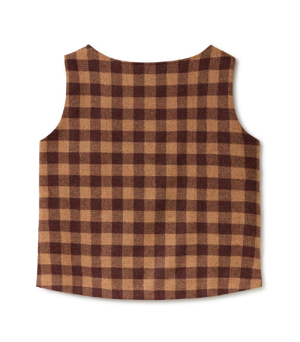 perpetummobile Chaleco Teo cuadro Vichy marrón